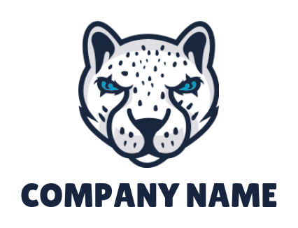 animal logo angry white cheetah mascot