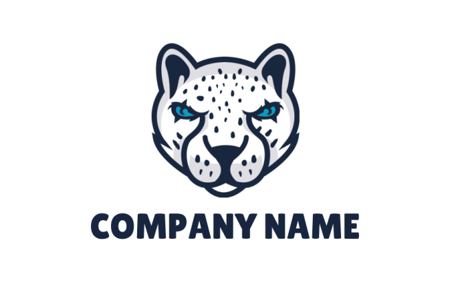 animal logo angry white cheetah mascot