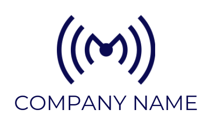 Letter M logo maker forming WiFi signals