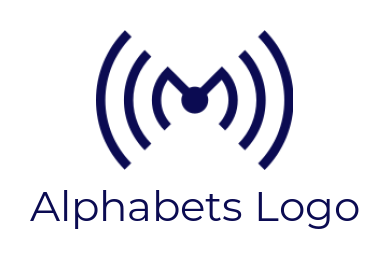 Letter M logo maker forming WiFi signals