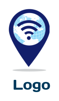 create a internet logo WiFi globe and location