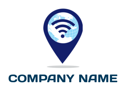 create a internet logo WiFi globe and location