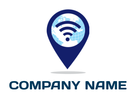 internet logo online WiFi globe and location - logodesign.net