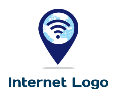 create a internet logo WiFi globe and location