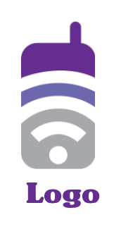 create a communication logo with a WiFi mobile 