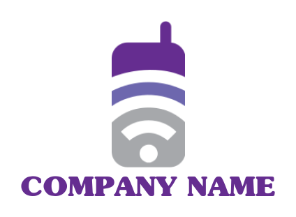 create a communication logo with a WiFi mobile 