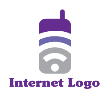 create a communication logo with a WiFi mobile 