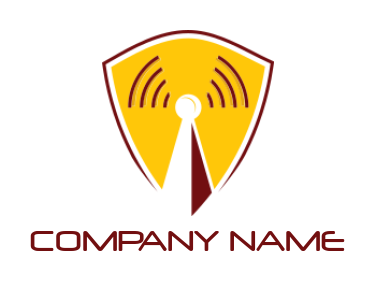 make a communication logo wifi signal in shield