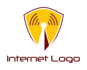 make a communication logo wifi signal in shield