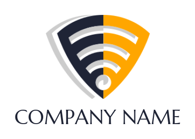 internet logo maker wifi signals in shield