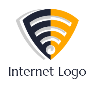 internet logo maker wifi signals in shield