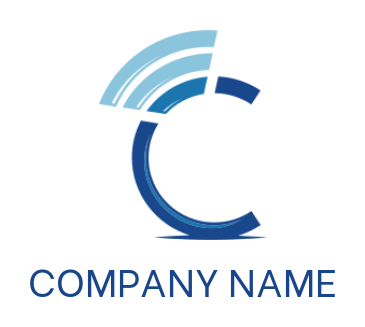 Letter C logo template wifi signal inside letter C