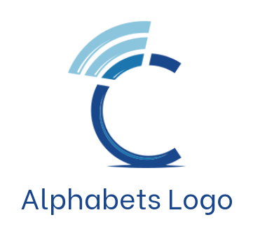 Letter C logo template wifi signal inside letter C
