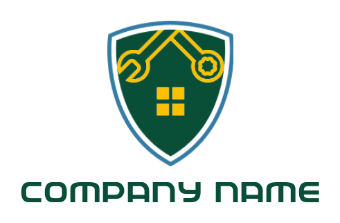 Security logo window wrenches in shield roof