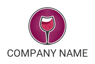 make a restaurant logo wine glass in circle