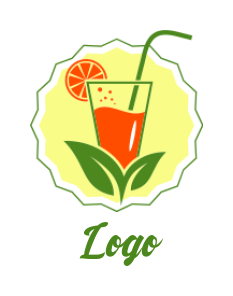 design a restaurant logo wine glass with leaf in circle 