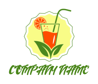 design a restaurant logo wine glass with leaf in circle 