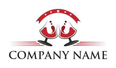 restaurant logo image wine glasses clinking