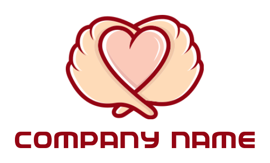 dating logo icon wings encasing a heart shape - logodesign.net