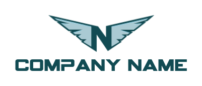 alphabets logo Letter N with wings