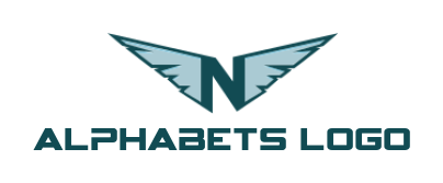 alphabets logo Letter N with wings