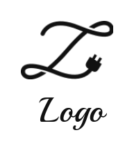 Letter Z logo made of wire with plug