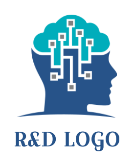 research logo of wires connection inside brain