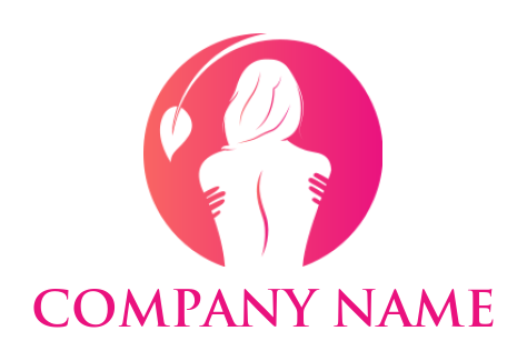 spa logo icon negative space woman in circle