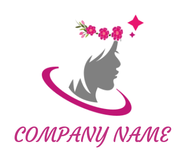 beauty logo silhouette woman face with chaplet