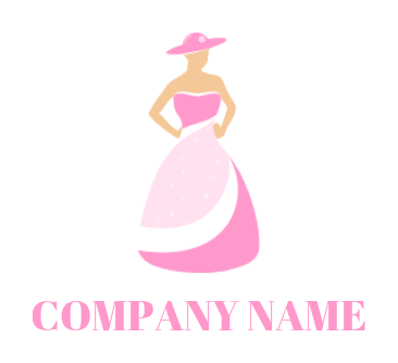 generate a fashion logo woman in hat and dress
