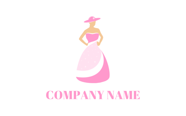 woman in hat and dress logo design