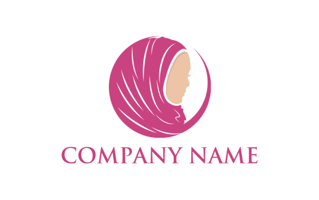 fashion logo woman in hijab in crescent
