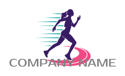 woman running fast on swoosh track