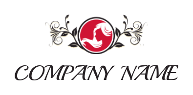 generate a beauty logo woman side profile in circle with ornaments 