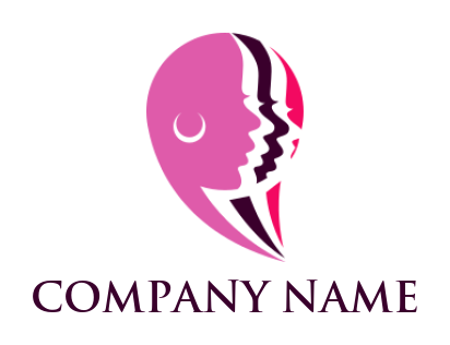 design a beauty logo woman side profile layers forming speech bubble 