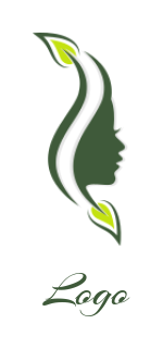 create a beauty logo woman side profile leaves