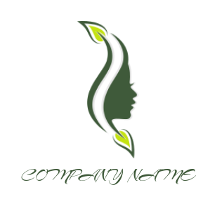 create a beauty logo woman side profile leaves