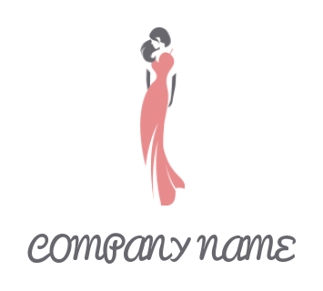 Fashion logo woman wearing long dress