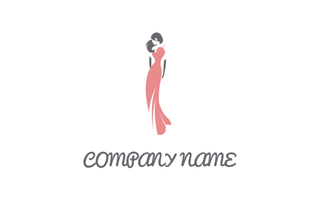 Woman wearing long dress logo idea