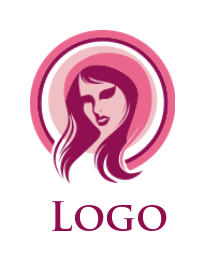 fashion logo icon woman with hoodie inside circle - logodesign.net