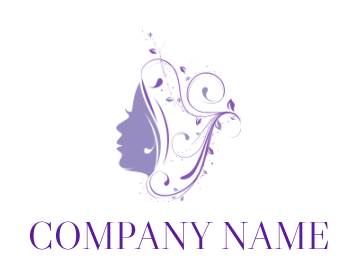 beauty logo maker woman with unique hairstyle - logodesign.net