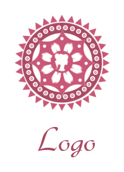 arts logo women face inside circular ornament