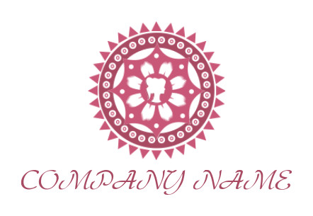 arts logo women face inside circular ornament