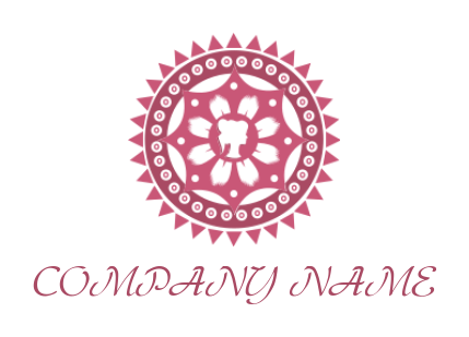 arts logo women face inside circular ornament