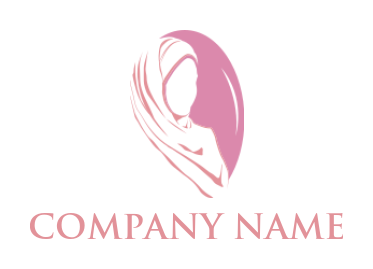 fashion logo template woman in hijab