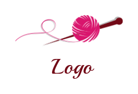 generate an apparel logo wool ball with knitting needle 