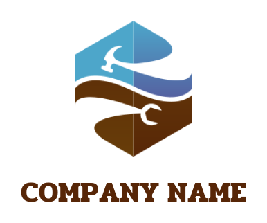 handyman logo online wrench hammer in hexagon