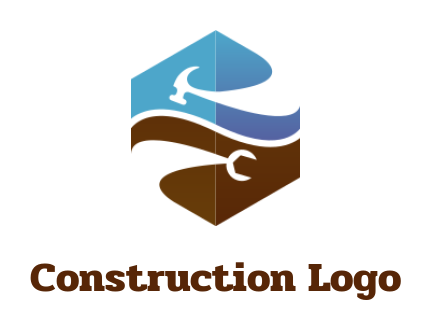 handyman logo online wrench hammer in hexagon