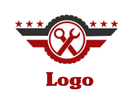 create a transportation logo wrench gear & wings