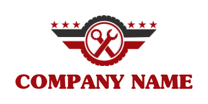 create a transportation logo wrench in gear and wings - logodesign.net